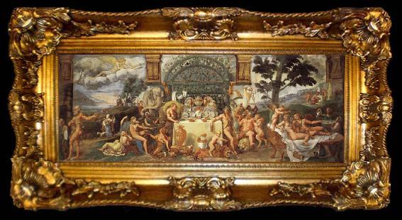 framed  Giulio Romano Wedding Feast of Cupid and Psyche, ta009-2